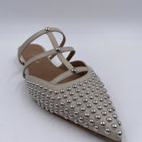 Scarpa bassa aperta con borchie - Ofelia 2569 LATTE OFELIA 