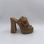 Sabot aperto in rafia con fiore - Ofelia 2588 BEIGE OFELIA 