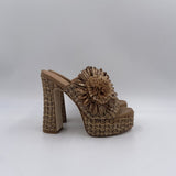 Sabot aperto in rafia con fiore - Ofelia 2588 BEIGE OFELIA 