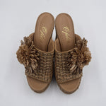 Sabot aperto in rafia con fiore - Ofelia 2588 BEIGE OFELIA 