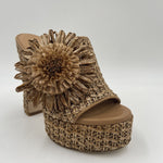 Sabot aperto in rafia con fiore - Ofelia 2588 BEIGE OFELIA 