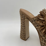 Sabot aperto in rafia con fiore - Ofelia 2588 BEIGE OFELIA 