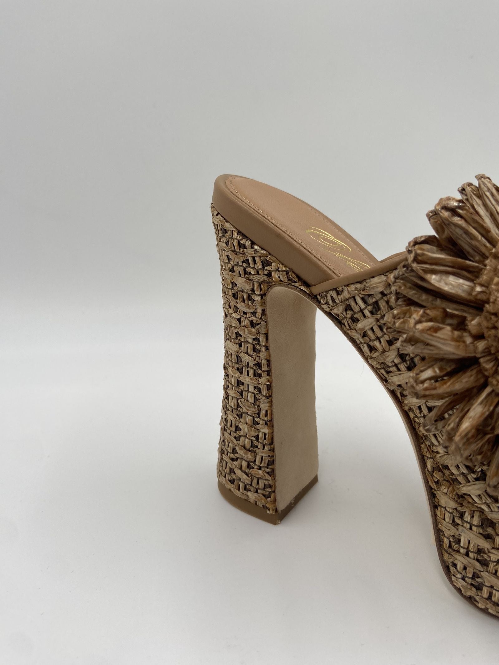Sabot aperto in rafia con fiore - Ofelia 2588 BEIGE OFELIA 