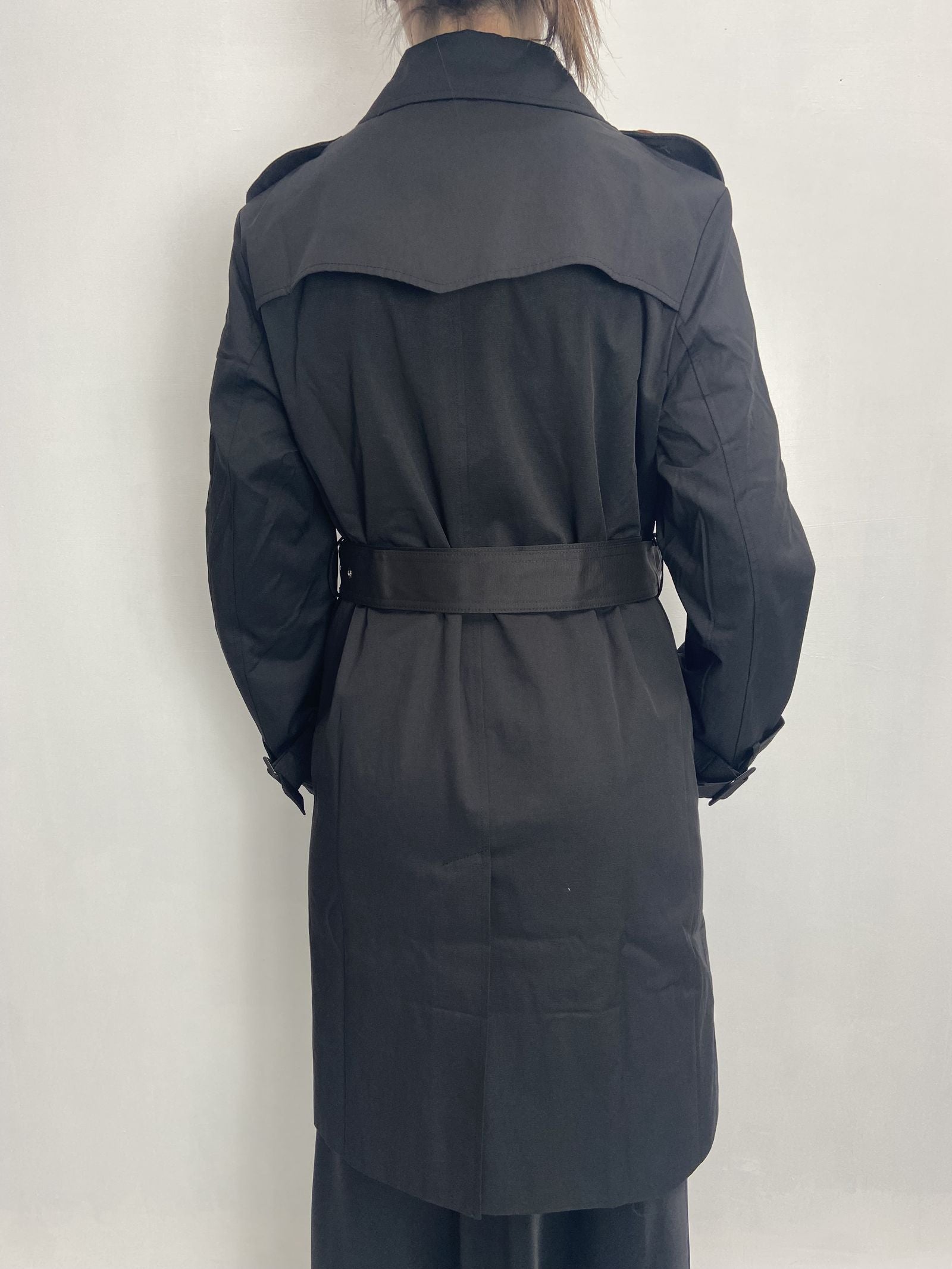 Trench doppio petto con cintura 333 NERO OFELIA 