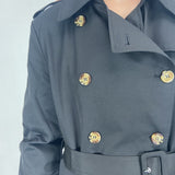 Trench doppio petto con cintura 333 NERO OFELIA 