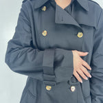 Trench doppio petto con cintura 333 NERO OFELIA 