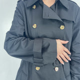 Trench doppio petto con cintura 333 NERO OFELIA 