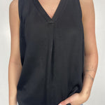 Top smanicato bimateriale 4005 NERO OFELIA 