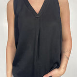 Top smanicato bimateriale 4005 NERO OFELIA 