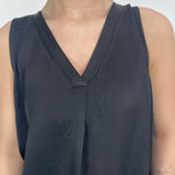 Top smanicato bimateriale 4005 NERO OFELIA 