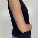 Top smanicato bimateriale 4005 NERO OFELIA 
