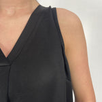 Top smanicato bimateriale 4005 NERO OFELIA 