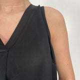 Top smanicato bimateriale 4005 NERO OFELIA 