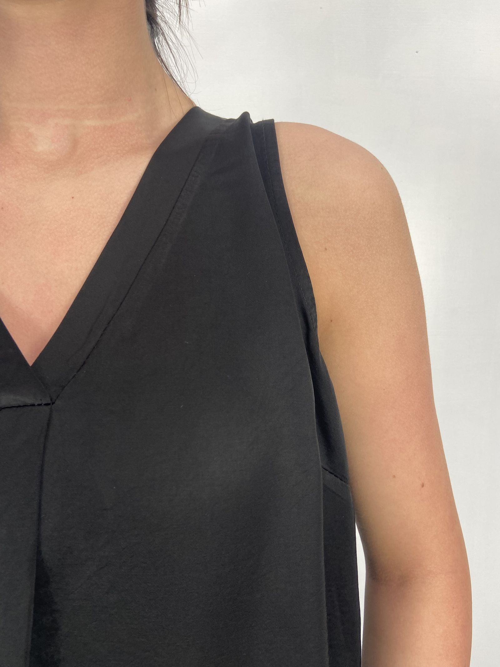 Top smanicato bimateriale 4005 NERO OFELIA 