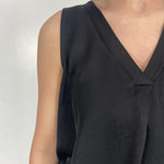 Top smanicato bimateriale 4005 NERO OFELIA 