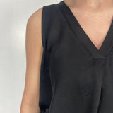 Top smanicato bimateriale 4005 NERO OFELIA 