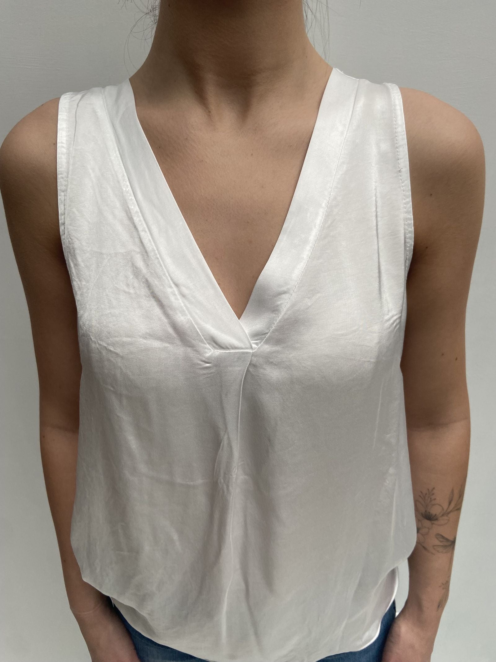 Top smanicato bimateriale 4005 CREMA OFELIA 