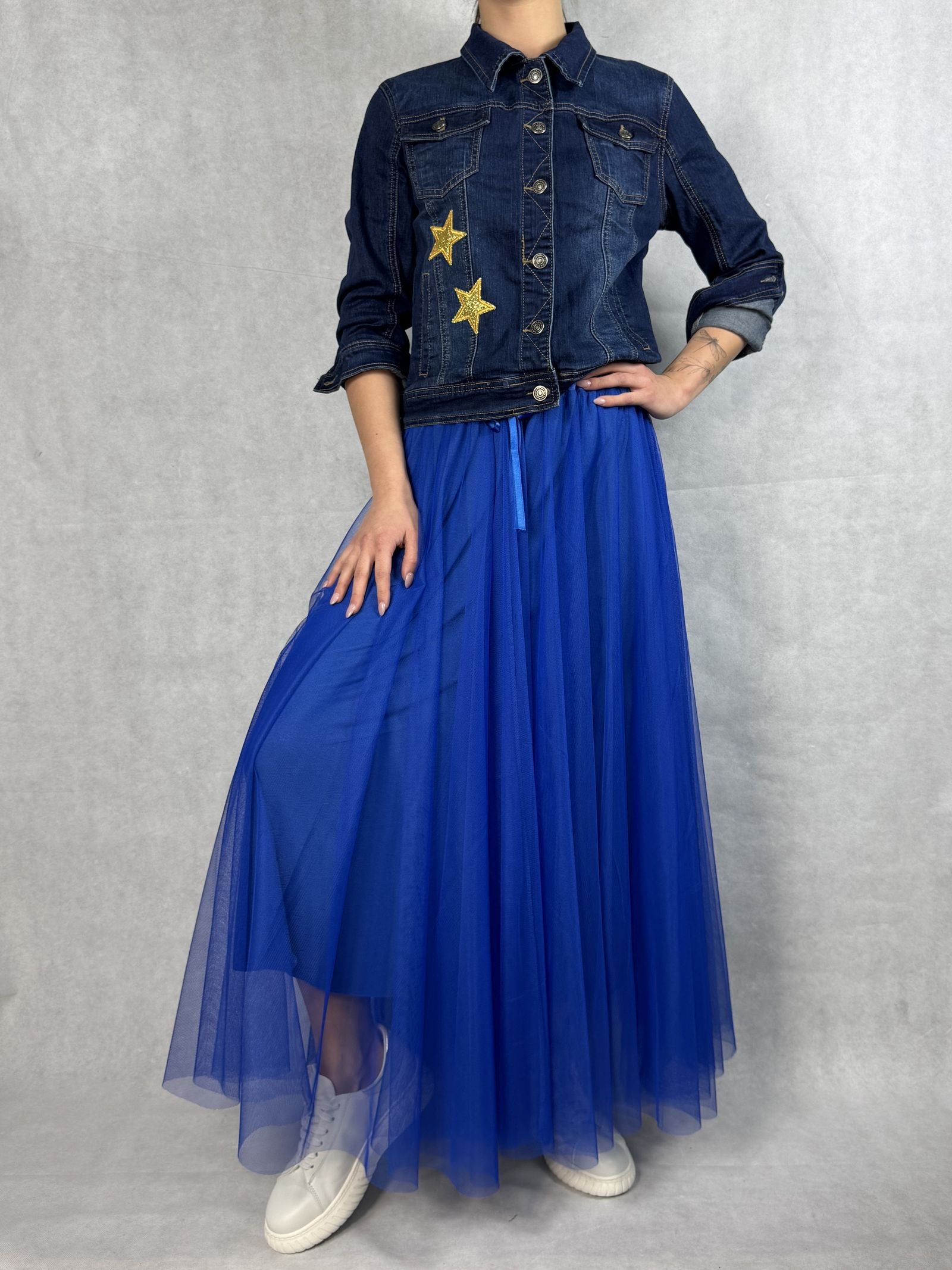 Giubbotto corto in denim con orsetti 515803JC759ORSETTO DENIM OFELIA 