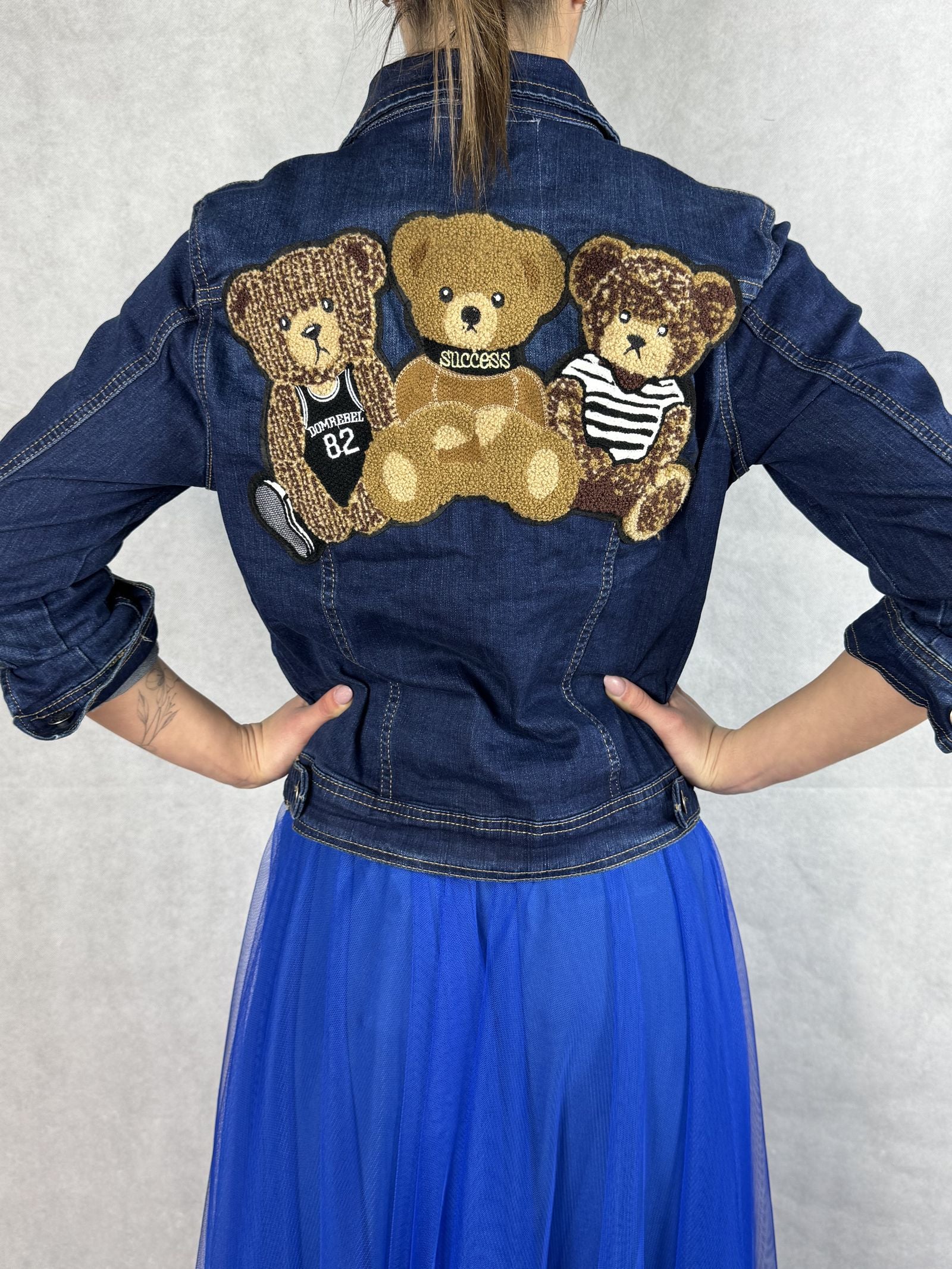 Giubbotto corto in denim con orsetti 515803JC759ORSETTO DENIM OFELIA 