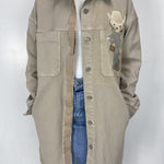 Giacca lunga con orsetto 525106 CAMMELLO OFELIA 