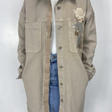 Giacca lunga con orsetto 525106 CAMMELLO OFELIA 
