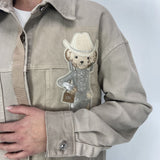 Giacca lunga con orsetto 525106 CAMMELLO OFELIA 