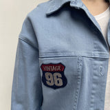 Camicia in denim con patch 525106BIS AZZURRO OFELIA 
