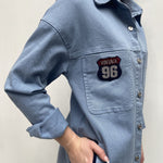 Camicia in denim con patch 525106BIS AZZURRO OFELIA 