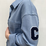 Camicia in denim con patch 525106BIS AZZURRO OFELIA 