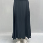 Gonna lunga satinata con elastico in vita 8078 GRIGIO OFELIA 