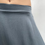 Gonna lunga satinata con elastico in vita 8078 GRIGIO OFELIA 