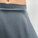 Gonna lunga satinata con elastico in vita 8078 GRIGIO OFELIA 