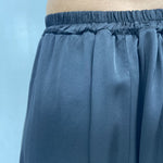 Gonna lunga satinata con elastico in vita 8078 NERO OFELIA 