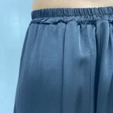Gonna lunga satinata con elastico in vita 8078 NERO OFELIA 