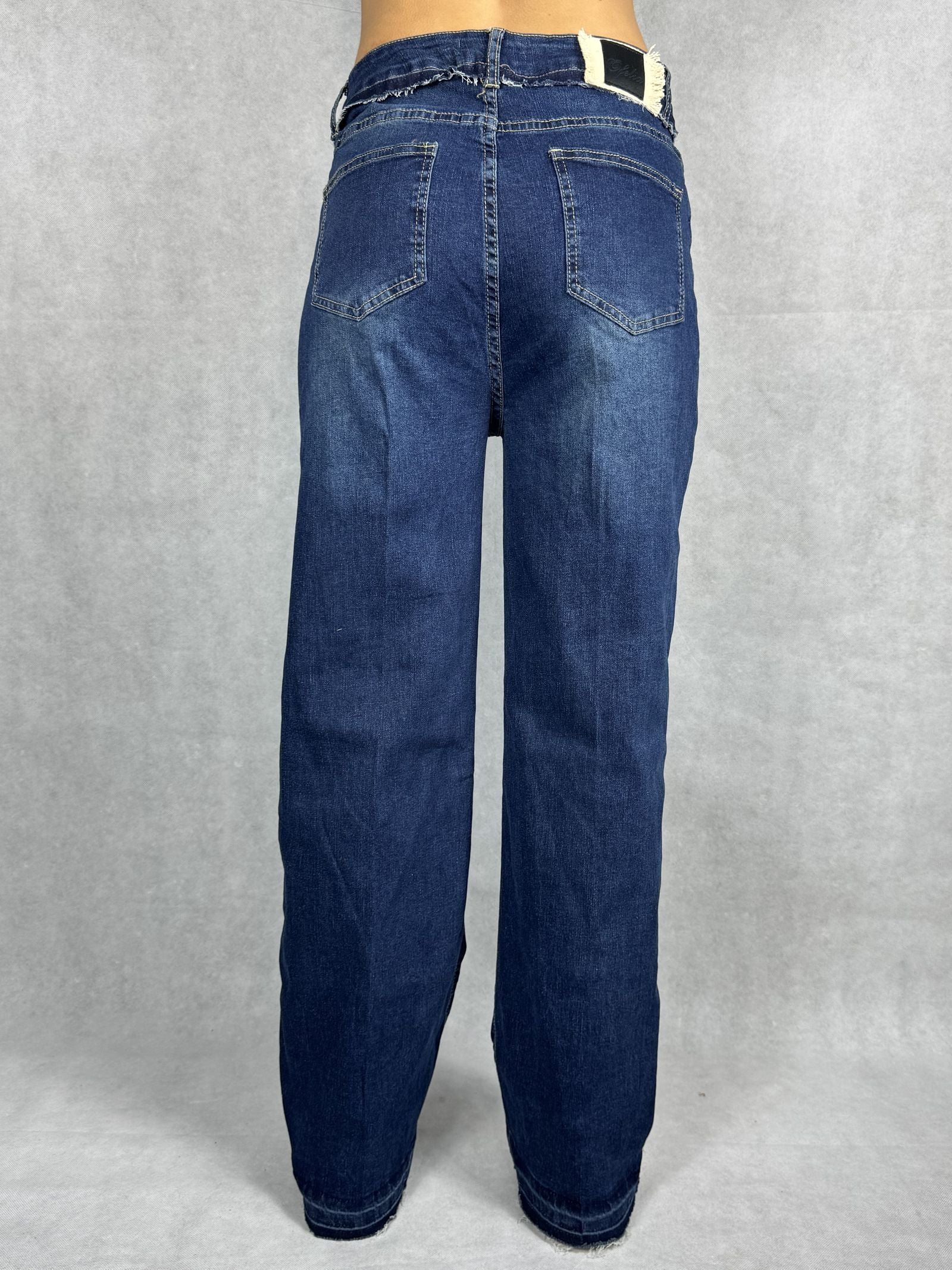 Jeans scuro vita alta gamba dritta 824105JC766 DENIM OFELIA 