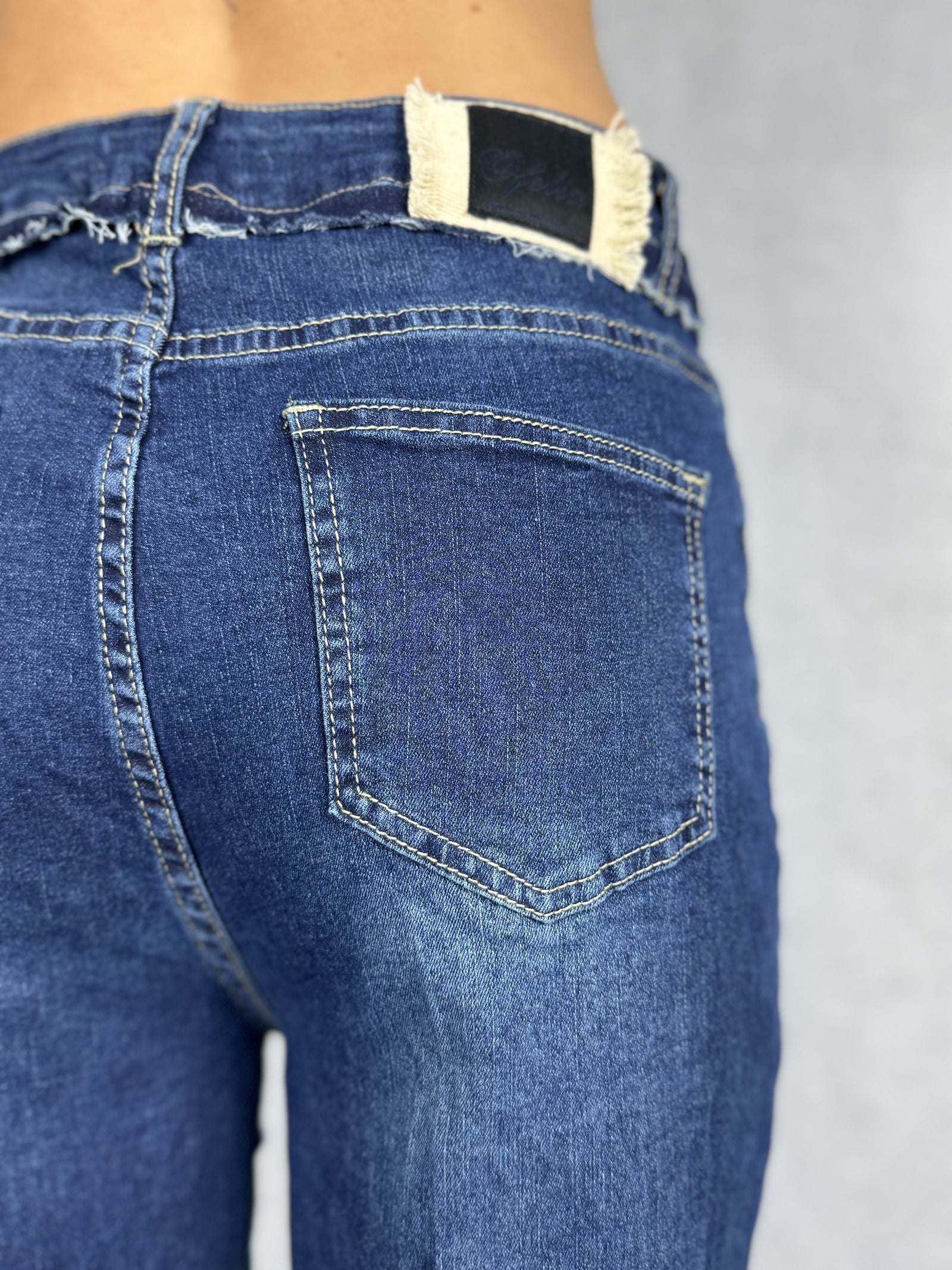 Jeans scuro vita alta gamba dritta 824105JC766 DENIM OFELIA 