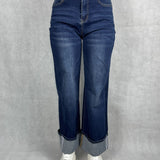 Jeans vita alta e gamba dritta con risvolto 824115JC771 DENIM OFELIA 