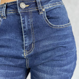 Jeans vita alta e gamba dritta con risvolto 824115JC771 DENIM OFELIA 