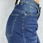 Jeans vita alta e gamba dritta con risvolto 824115JC771 DENIM OFELIA 