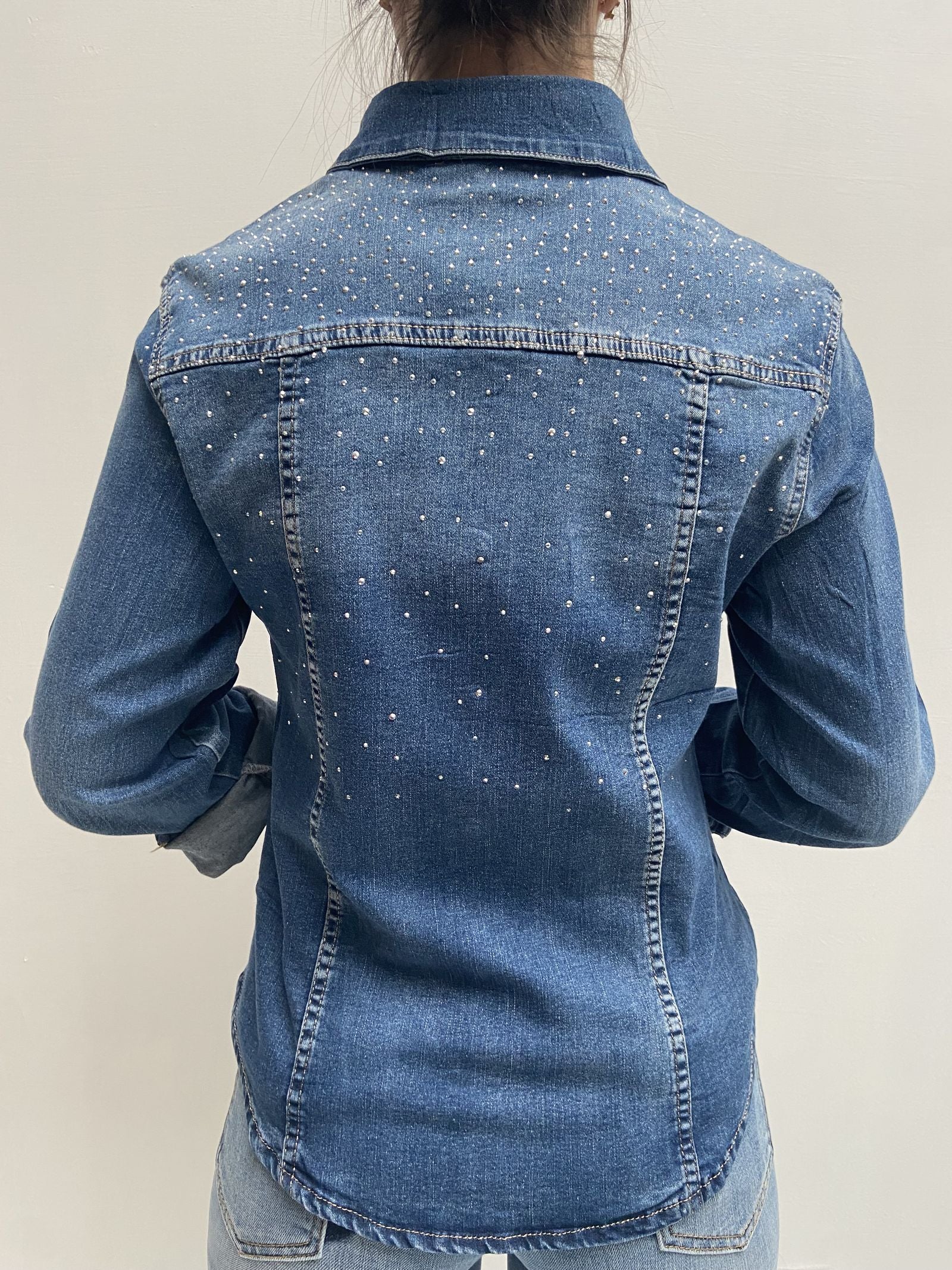 Camicia in denim con strass 9186SS DENIM OFELIA 