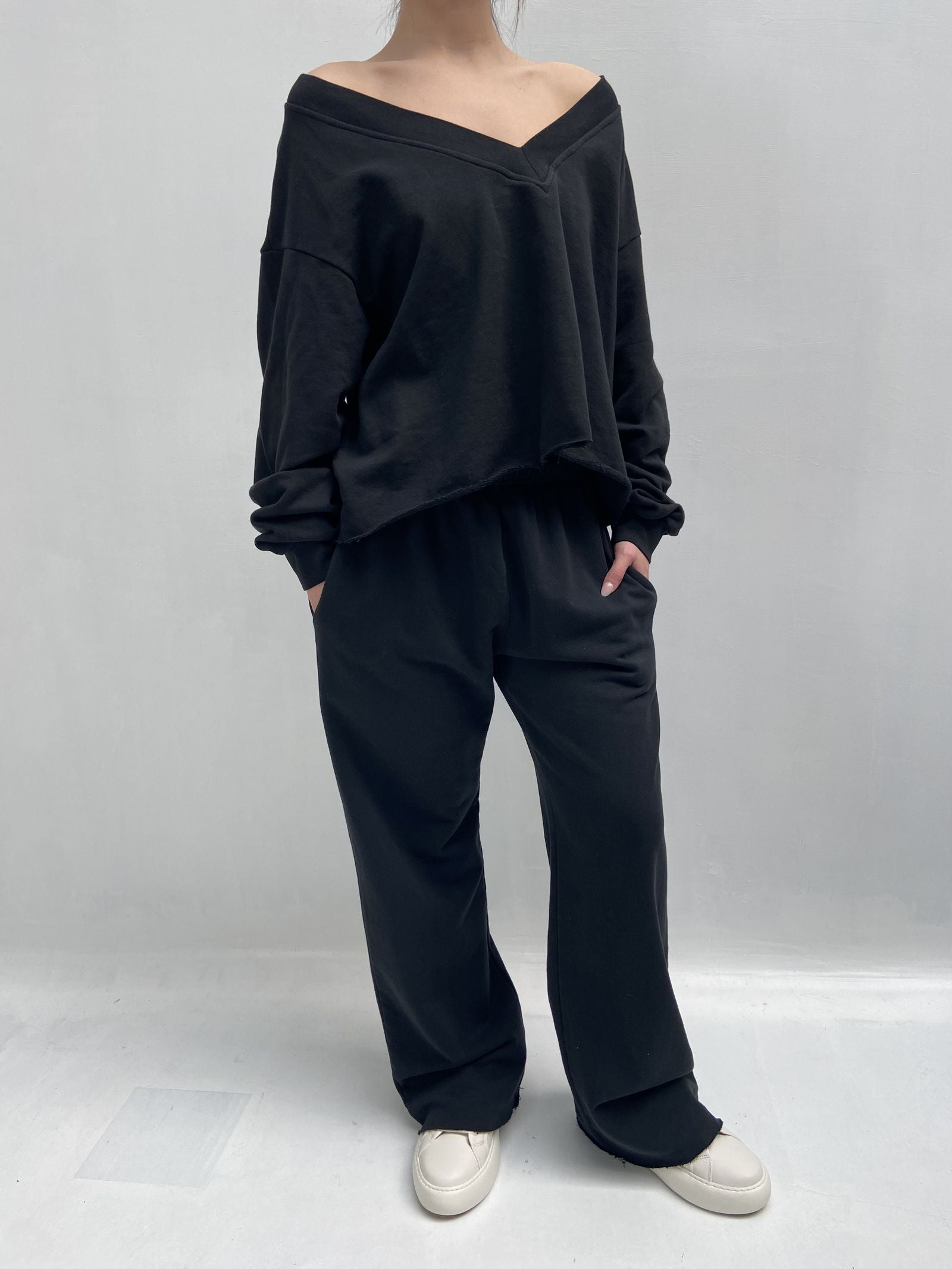 Pantalone con elastico A1263 NERO OFELIA 