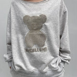 Felpa con orsetto A1287 GRIGIO OFELIA 