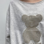 Felpa con orsetto A1287 GRIGIO OFELIA 