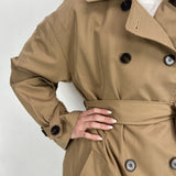 Trench lungo doppio petto B9322 CAMMELLO OFELIA 