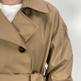 Trench lungo doppio petto B9322 CAMMELLO OFELIA 