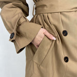 Trench lungo doppio petto B9322 CAMMELLO OFELIA 