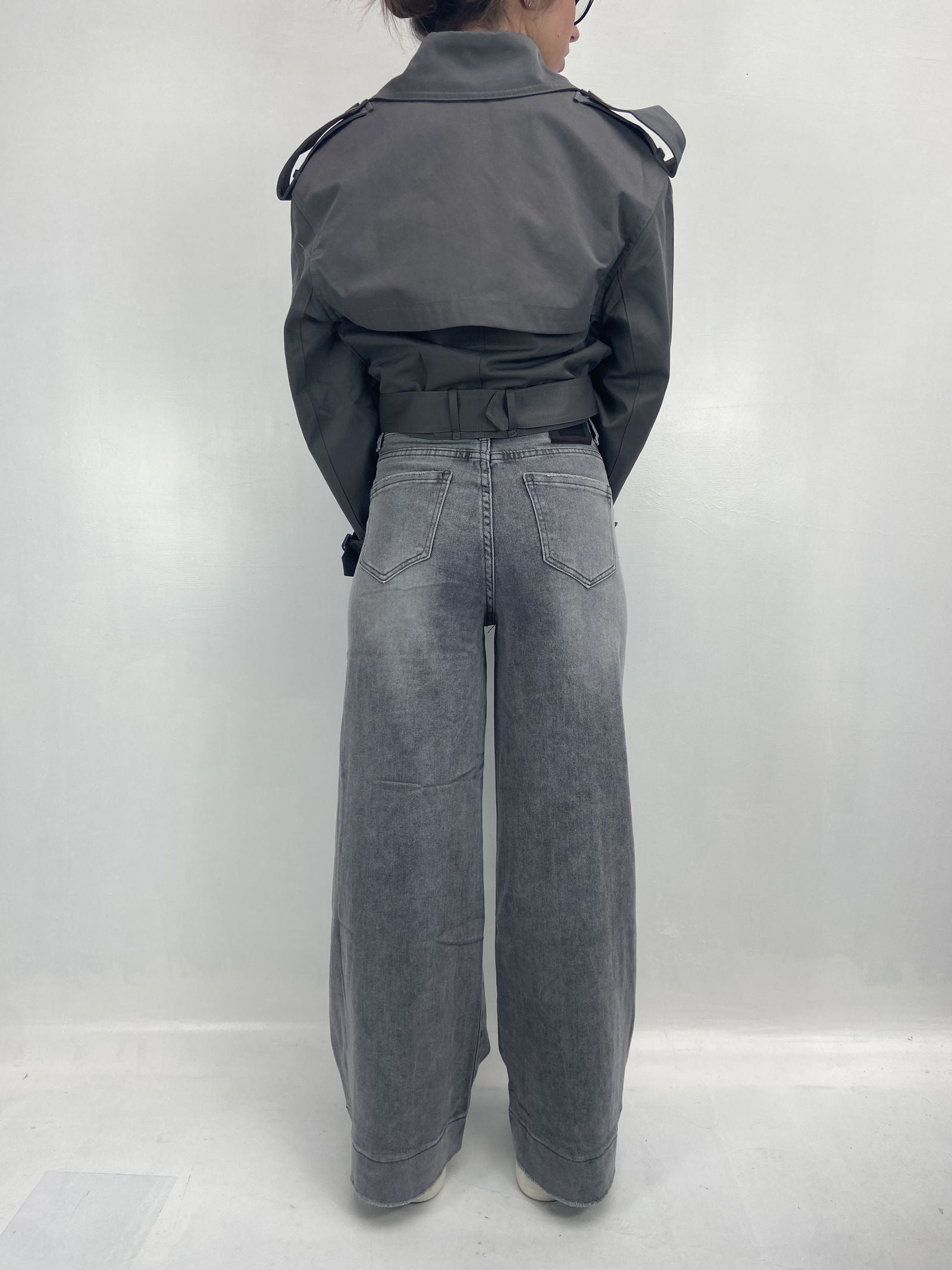 Giacca trench doppio petto B9603 GRIGIO OFELIA 