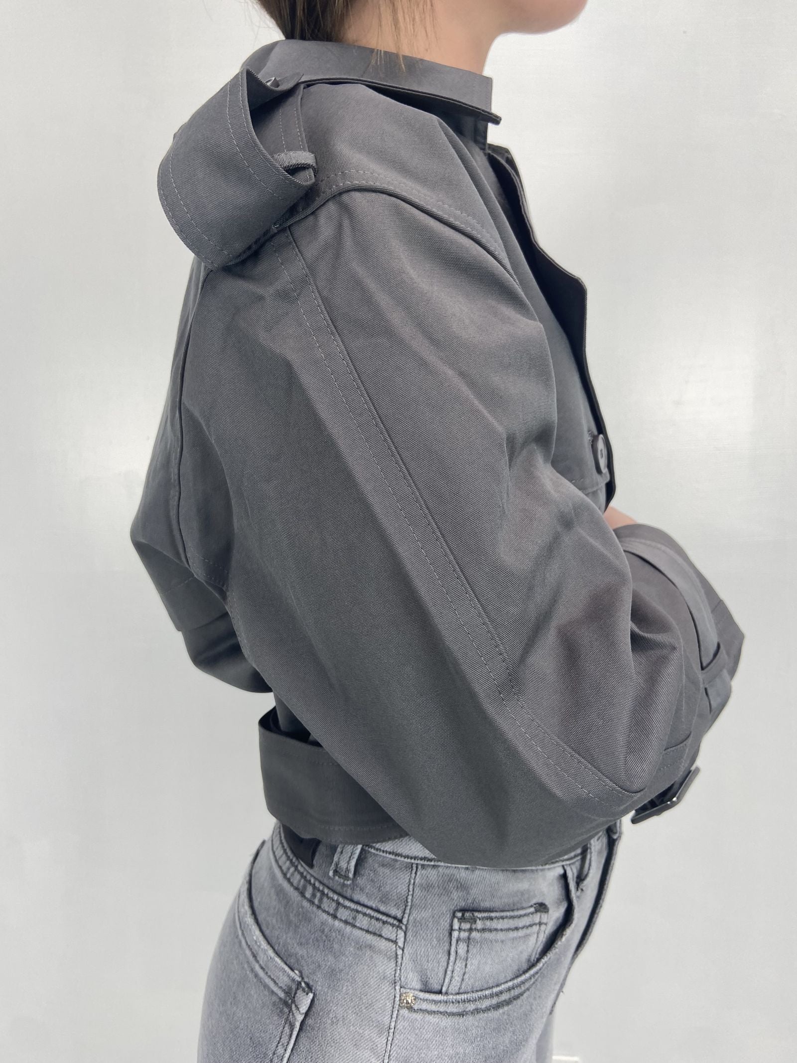 Giacca trench doppio petto B9603 GRIGIO OFELIA 