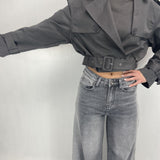 Giacca trench doppio petto B9603 GRIGIO OFELIA 