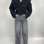 Giacca trench doppio petto B9603 NERO OFELIA 